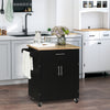 Rolling Kitchen Island Cart on Wheels, Portable Kitchen Island Cart with Magnetic Door Catch