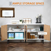 Modern Sideboard Buffet, Kitchen Storage Cabinet Console Table with Adjustable Shelves, Anti-Topple Design, and Large Countertop, Natural