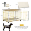 Dog Crate with Soft Washable Cushion, Lockable Front Door, for Small Medium Dogs, Oak