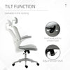 High Back Mesh Chair, Home Office Task Computer Chair with Adjustable Height, Lumbar Back Support, Headrest, and Arms, Grey
