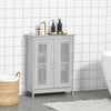 Modern Bathroom Floor Cabinet, Free Standing Linen Cabinet, Storage Cupboard with 3 Tier Shelves, Grey