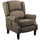 Wingback Heated Vibrating Accent Sofa Vintage Upholstered Massage Recliner Chair Push-back with Remote Controller, Brown
