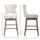 Bar Stools, Bar Stools with Backs, Nailhead Trim, Curved Backrest for Kitchen, Bar, Bar Height Bar Stools, Cream White