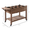 49'' x 21'' x 34'' Raised Garden Bed w/ 8 Grow Grids, Outdoor Wood Plant Stand w/ Storage Shelf and Lockable Wheels for Vegetable Flower Her