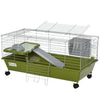 35" Small Animal Cage Chinchilla Guinea Pig Hutch Ferret Pet House with Platform Ramp, Food Dish, Wheels, & Water Bottle