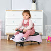 Ride on Wiggle Car w/LED Flashing Wheels, Swing Car for Toddlers, Dolphin Shaped - Pink / Black