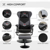 Recliner Chair with Ottoman, Velvet Upholstered Video Gaming Chair, Racing Styled Swivel Recliner with Footrest and Lumbar Support, Grey/Black