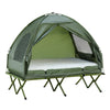 2 Person Foldable Camping Cot, Portable Outdoor with Bedspread & Thick Air Mattress, All in One