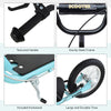 Teens Youth Scooter Ride On Toy with Adjustable Handlebar, Dual Brakes, and Inflatable Wheels For Kids 5+ - Blue