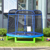 Blue 7FT Kids Trampoline, Durable Bouncer Spring Gym Toy Indoor/Outdoor with Safety Net Enclosure, Fun Exercise Activity