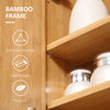 Bamboo Wall-Mounted Bathroom Medicine Cabinet with Mirror, Over Toilet Bathroom Cabinet Natural