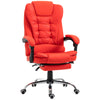High Back Ergonomic Executive Office Chair, PU Leather Computer Chair with Retractable Footrest, Padded Headrest and Armrest, Red