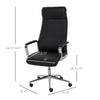 Office Chair Faux Leather High-Back Rocker Swivel Computer Desk Chair with Wheels  Steel Base  Black