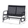 Patio 2-Person Wicker Glider Bench Rocking Chair, All-Hand Woven PE Rattan Cushioned Loveseat w/ Ergonomic Design Rocking System, Black