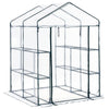 Walk-in Greenhouse 5' x 5' x 6' Hot House with 3-Tier Shelving, Roll-Up Door for Outdoor, Garden