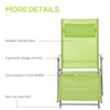 Folding Chaise Lounge Chair, Outdoor Recliner Furniture with Portable Design & 7 Adjustable Backrest Positions for Patio, Beach, Green