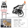 2-in-1 Pet Bike Trailer, Dog Stroller, Small Pet Bicycle Cart Carrier with Safety Leash, and Easy Fold Design, Grey