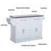 Portable Multi-Storage Rolling Kitchen Island Storage Cart with Stainless Steel Top, White