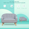 2-Seat Kids Sofa Linen Fabric and Wooden Frame Sofa for Kids and Toddlers Ages 3-6, 11" High Seat, Grey
