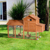 83" Wooden Chicken Coop Tractor Hen House Portable Poultry Cage for Outdoor Backyard with Wheels, Nest Box, Removable Tray