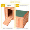 Small Wooden Rabbit Hutch Bunny Cage Guinea Pig House Dog Cage with Openable & Waterproof Roof, Natural