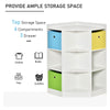 Wooden Kids Cabinet Corner Storage Drawer Clothes Books Organizer Children Display Shelf Wardrobe for Bedroom 9-Cubby Bins, White