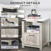 Industrial Side Table with 1 Drawer 1 Shelf  Retro End Desk with Big Tabletop for Living Room Bedroom Dorm, Natural