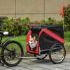 Dog Bike Trailer Pet Cart Bicycle Wagon Cargo Carrier Attachment for Travel with 3 Entrances Large Wheels for Off-Road, Red/Black