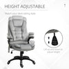 6 Point Vibrating Massage Office Chair 5 Modes, High Back Executive Heated Chair with Reclining Backrest Padded Armrest, Grey