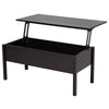 Side Table Lift Top Coffee Table Modern Convertible Tea Table Neutral End Table with Spacious Rising Tabletop for Dorm, Coffee Brown Woodgrain