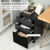 3 Drawer Mobile File Cabinet, Rolling Printer Stand, Vertical Filing Cabinet, Black Wood Grain