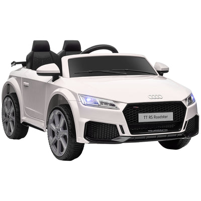 6V Audi TT RS Kids Licensed Ride On Car Toy Battery Powered High/Low Speed with Headlight Music and Remote Control - White