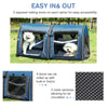 39" Portable Soft-Sided Pet Cat Carrier With Divider  Dual Compartment  Soft Cushions  & Storage Bag  Blue