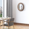 31" Wall Mirror, Round Mirror for Wall in Living Room, Bedroom, Rustic Brown