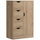 Modern Storage Cabinet Slim Chest Freestanding Storage Organizer with Four Drawers for Bedroom & Living Room, Oak