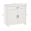 Farmhouse Sideboard Buffet Cabinet, Barn Door Style Kitchen Cabinet, 32" Accent cabinet for Kitchen, Living Room or Entryway, White Wash