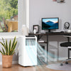 8000BTU Portable Mobile Air Conditioner Cooling Dehumidifying Ventilating with Remote Controller, LED Display, 2 Speed Fans, White