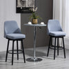 Extra Tall Bar Stools Set of 2, Modern 360Â° Swivel Barstools, Dining Room Chairs with Steel Legs and Footrest, Light Grey