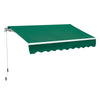 8' x 7' Patio Manual Retractable Awning Outdoor Patio Sun Shade w/ Crank Handle Deck Window Cover  Green