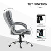 High Back Home Office Chair Executive Computer Chair with Adjustable Height, Upholstered Thick Padding Headrest and Armrest - Grey
