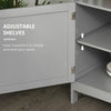 Kitchen Sideboard, Buffet Cabinet, Wooden Storage Console Table with 2-Level Cabinet and Open Shelf, Grey