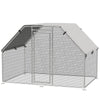 Galvanized Metal Chicken Coop with Cover, 9' W x 6' D x 6.5' H Walk-In Pen Run