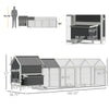 162" Extra Large Chicken Coop with Handle, Wooden Hen House with PVC Roof, Quail Hutch with 2 Nesting Boxes, Slide-out Tray, Dark Grey