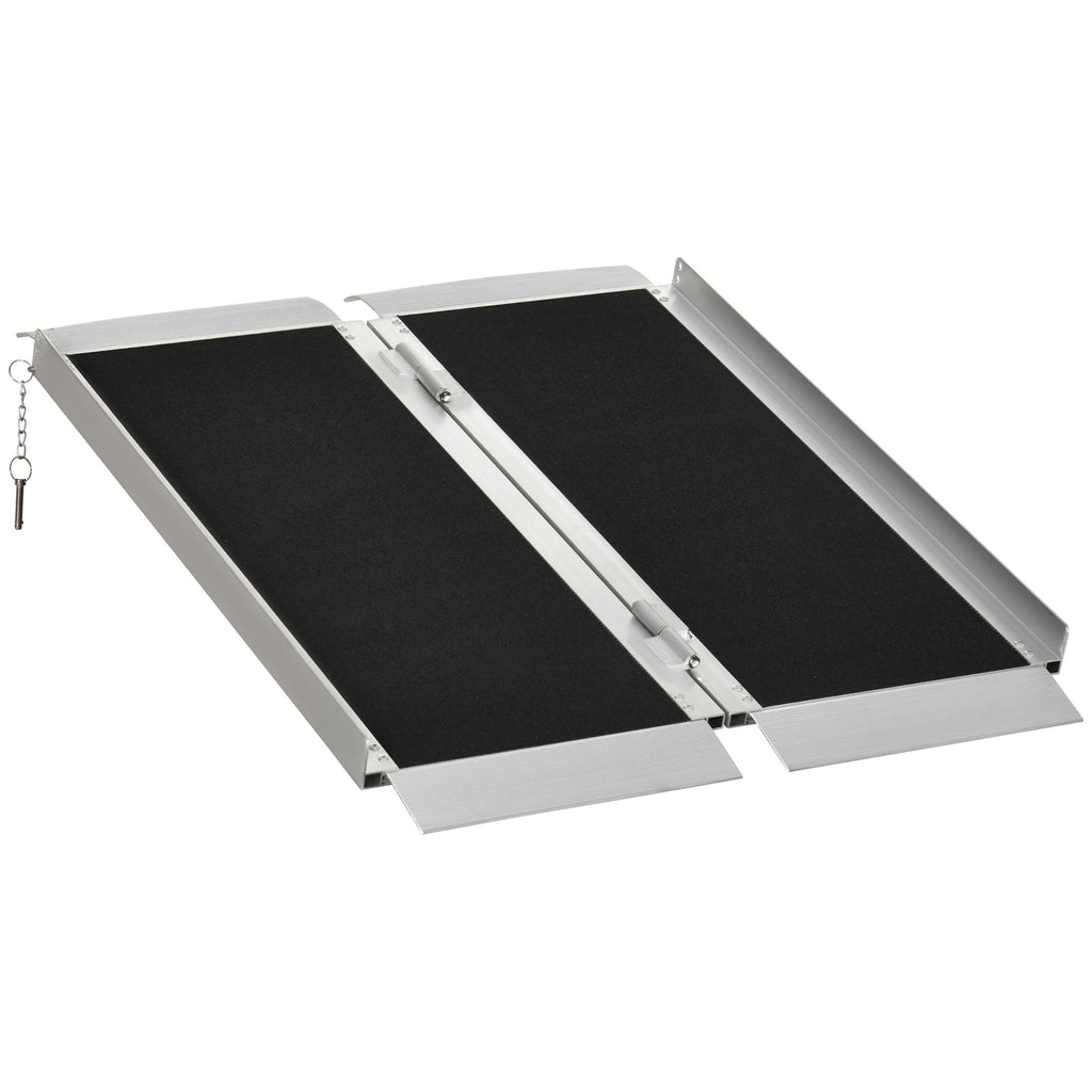 3' Portable Wheelchair Ramp Aluminum Threshold Mobility Single-fold for Scooter with Carrying Handle