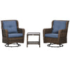 Patio Bistro Set, Porch Furniture with 360Â° Rotation & Rocking Function, 28.25"x30.75"x36.25", Dark Blue