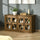 Rustic Kitchen Sideboard, Glass Door Buffet Cabinet, TV Stand with Adjustable Shelf for Dining Room, Natural
