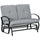 Outdoor Glider Bench, 2-Person Patio Rocker Loveseat with Tufted Cushions, Steel Frame for Porch, Garden Backyard, Gray