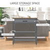 Retro-Styled Sofa Console Entry Hallway Table with Multifunctional Design  Durable Build  & Large Storage  Grey