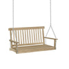 2-Seater Hanging Porch Swing Outdoor Patio Swing Chair Seat with Slatted Build and Chains, 440lbs Weight Capacity, Natural