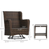 Patio Bistro Set, Porch Furniture with 360Â° Rotation & Rocking Function, 28.25"x30.75"x36.25", Dark Blue